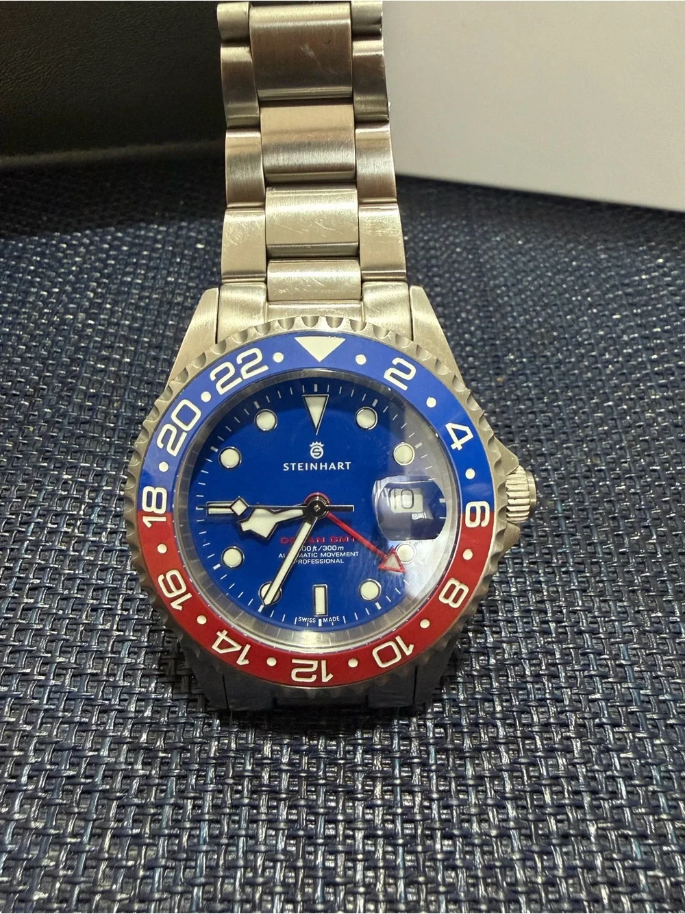 Steinhart Ocean One GMT blue red
